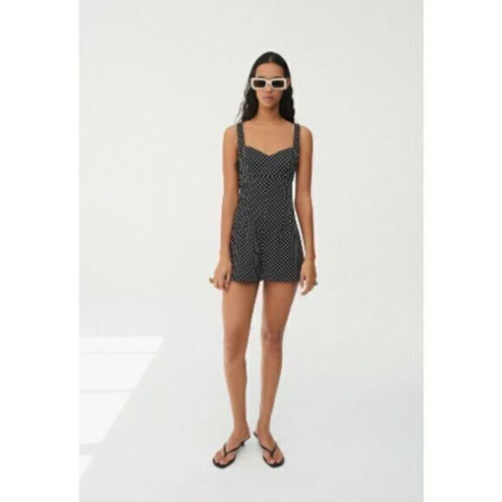 ZARA Polka Dot Print Short Jumpsuit SMALL